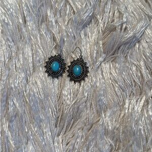 Faux Turquoise and faux Silver Women's Earrings